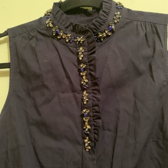 J. Crew Sleevelesss Jeweled Blouse | 2 - Picture 3 of 8